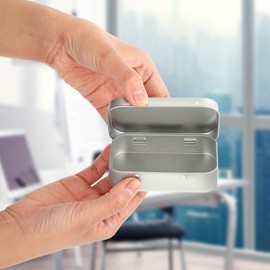 Ouligay Small Tins with Lids Metal Tin Box Mint Tin Altoids Tin Storage Tins Rectangular Empty Hinged Tins for Candies Key Earring Jewelry(Silver)