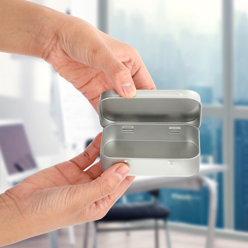 Ouligay Small Tins with Lids Metal Tin Box Mint Tin