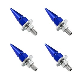 SHMZK 4 PCS Spikes License Plate Screws for Car, Anti Theft Spike Shape Aluminum Car Plate Frame Fastenings Bolt, Cool Licence Plate Screw Set for Car Truck Motorcycle, Car Accessories (Blue)