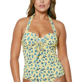 Jessica Simpson Women's Standard Mix & Match Floral Bikini Swimsuit Separates (Top & Bottom), SOL Tankini, M