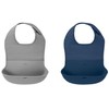 OXO Tot Roll-Up Bib 2 Pack Gray/Navy