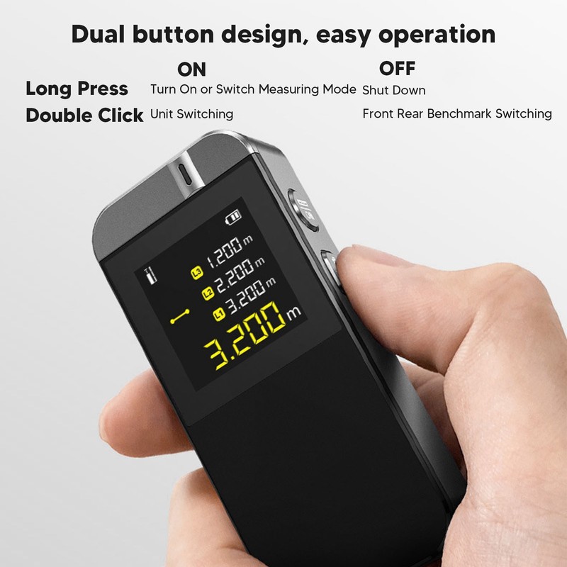 Smart Infrared Rangefinder LCD Screen Gravity Sensing Distance Measuring Device