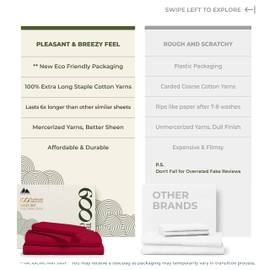 Mayfair Linen 100% Egyptian Cotton Queen Size Sheet Set - 4 PC 600 Thread Count Egyptian Cotton Sheets Set for Queen Size Bed (Red), Soft, Cooling, Luxury Hotel 16" Deep Pocket Sateen Weave Bedsheet