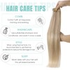 YoungSee #18/613 Clip-In Real-Hair Extensions, Blonde, Light Blonde with Strawberry