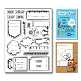 Arbuya - Sellos transparentes para calendario, cuadernos, listas de tareas, sellos de goma, sellos de silicona, para manualidades, álbumes de recortes, álbumes de recortes, decoración de papel