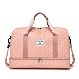 Lightweight Large Capacity Duffle Bag, Stylish Argyle Design, Perfect Carry On Luggage with Separate Shoe Compartment for Travelers:_Blue