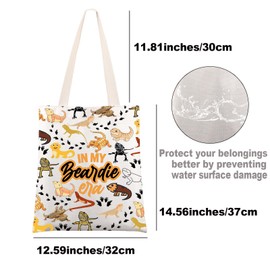 MYSOMY Bearded Dragon Tote Bag Bearded Dragon Lover Gifts Bearded Dragon Mom Gifts In My Beardie Era Gifts (Bearded UK)