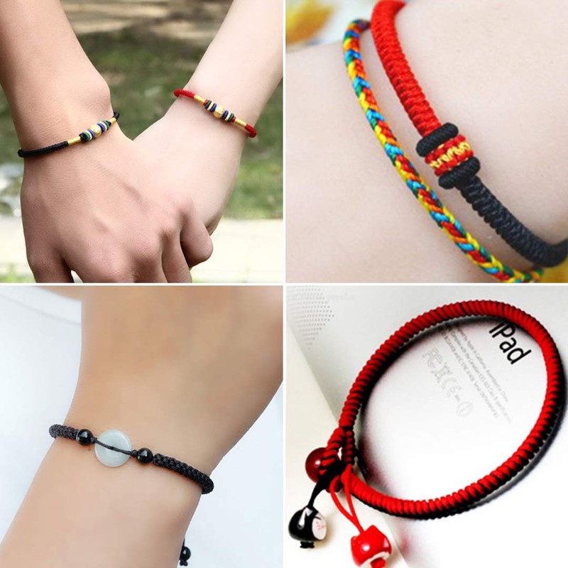 0.8mm Nylon Cord, Thread Chinese Knot Macrame Rattail Bracelet Braided