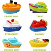 6-Pack Light-Up Floating Boat Bath Toys Set - Color-Changing, Flashing