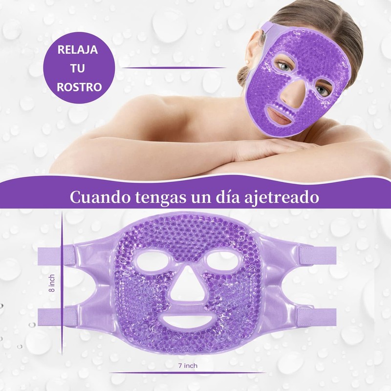 Antifaz de Gel para Cara Frío/Caliente con Respaldo de Felpa
