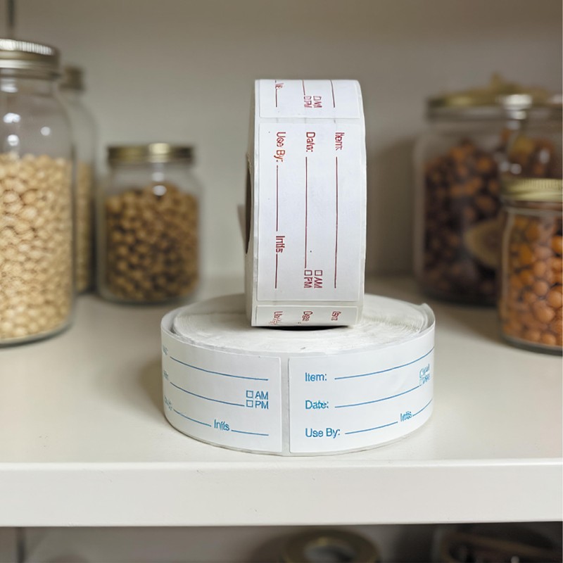 2 Rolls 1000 Labels Removable Food Labels, Waterproof Self-Adhesive Freezer