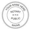 Maine Notary Seal Embosser, Desk Model, 1-5/8" Impression, Black