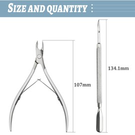 TOVOT 2PCS Cuticle Remover Tools Set Stainless Steel Cuticle Trimmer with Nail Pusher Cuticle Cutter Cuticle Pusher Cuticle Removal Tools for Fingernails Toenails