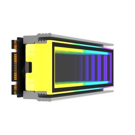 M.2 2280 ARGB Hard Drive Heatsink Cooling M2.2280 SSD Cooler 5V 3Pin Addressable RGB Sync Multi Mainboard Efficient Heat Dissipation SSD Radiator with Thermal Pad(White)