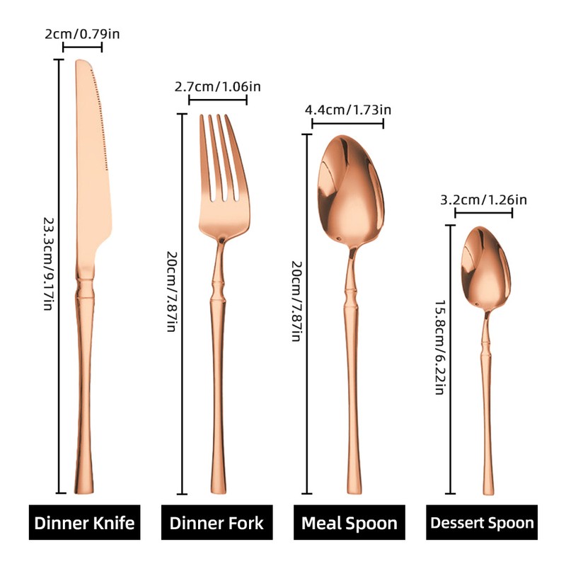 24-Piece Stainless Steel Utensils Set Include Forks Knives Spoons Silverware