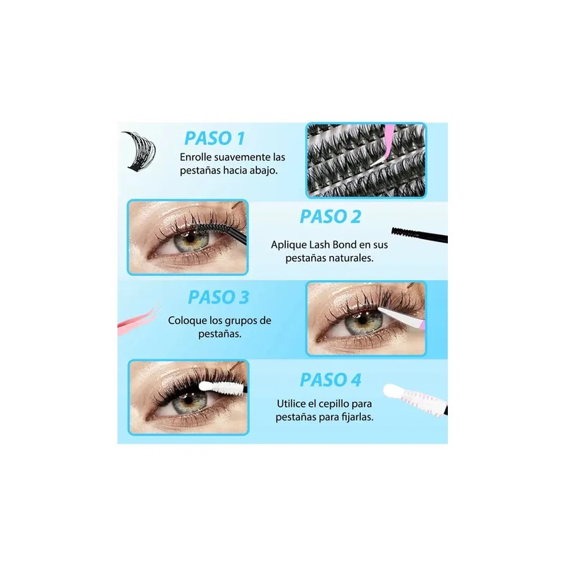 Kit de Extensiones de Pestañas con Efecto Natural para Principiantes,