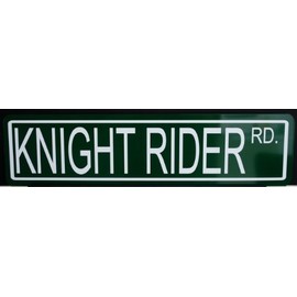 METAL STREET SIGN KNIGHT RIDER RD 6X24 DAVID HASSELHOFF KITT TRANS AM FIREBIRD PONTIAC CAR TV SHOW 1980 80'S BAR GARAGE SHOP HOME OFFICE MAN CAVE RESTAURANT WALL ART GIFT COLLECTION