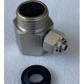 Hot Water Bidet Connections by NuFlush,"Metal" Chromed Brass T-Adapter (1/2 inch x 1/2 inch x 3/8 inch)
