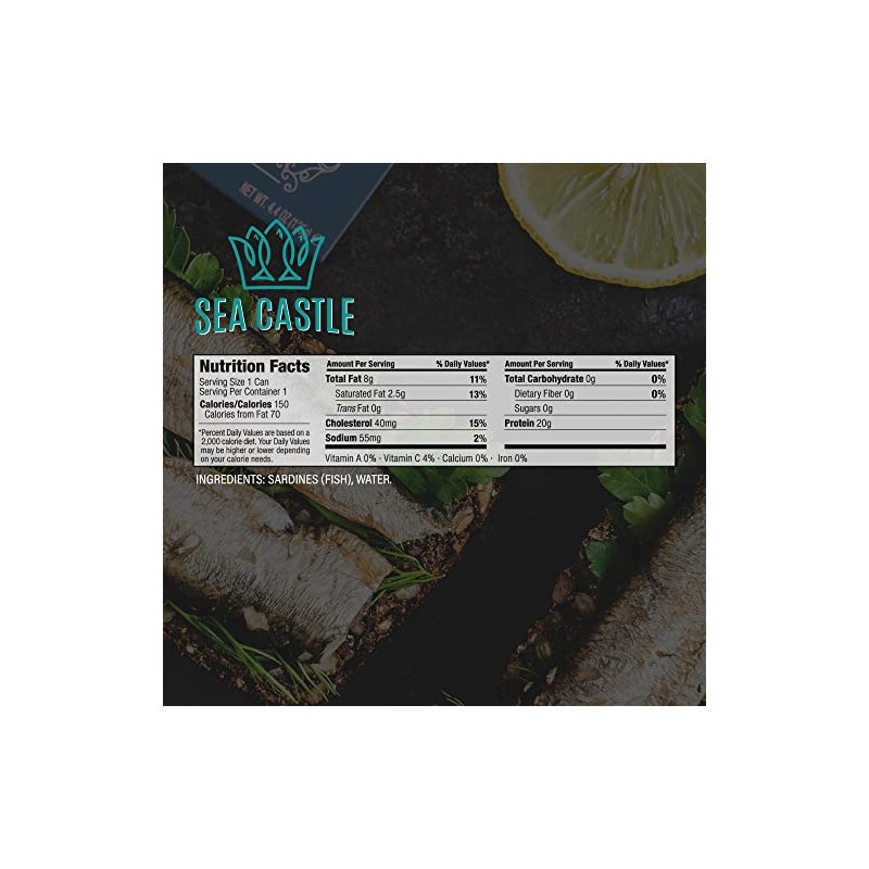 Sea Castle No Salt Added Skinless and Boneless Sardines in