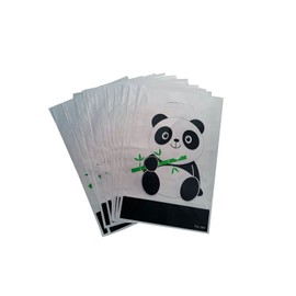 LYT Panda Party Bags, 30 Count (Pack of 1), Panda Party Favors, Gift Bags, Black, White, Cartoon, Glossy, Plastic, Birthday, Baby Shower