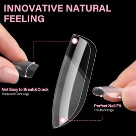 EBANKU 360pcs Extra Short Square Nail tips, Pre-shape Half Matte Clear Press on Flase Nail Tips for Full Cover Extension Nail