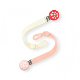 RaZbaby Chompy - Juego de 2 clips de silicona para chupete – Paquete de 2 clips texturizados, suaves y flexibles con ajuste universal, sin BPA, duraderos y ligeros para bebés de 0 m, rojo/verde