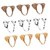 OATIPHO 9pcs Leopard Print Cat Ear Headbands Plush Soft Animal