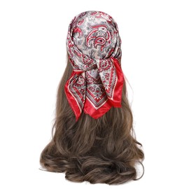 FAIRYGATE Red Scarf for Women UK Ladies Scarfs for Women Satin Square Scarves Elegant Lightweight Fashion Chiffon Silk Scarf Hair Wrap 45011