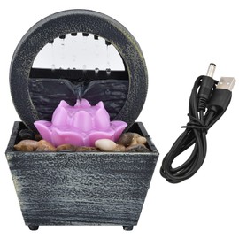 Joyzan Tabletop Fountain, Indoor Waterfall Meditation Rock Mini Water Desktop Feature Zen Relaxation USB LED Light Stones Craft Home Office Bedroom Living Room Desk Table Small Decoration Modern Decor