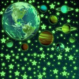 SnailGarden 470Pcs Glow in The Dark Stars and Planets,Luminous Dots Stars and Moon Wall Stickers for Nursery Baby Kids Bedroom Decoration Ceiling and Wall Decals
