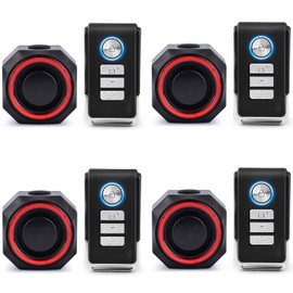 NineLeaf Smart Bike Taillight with Remote Control, USB Rechargeable 110DB Anti-Theft Bicycle Alarm Tail Light with Automatic Brake Light, IP54 Cycling Rear Light 4 Pack