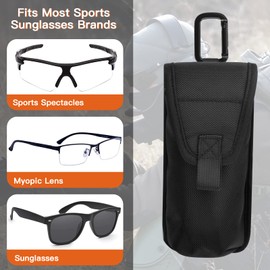 Xxerciz Tactical Molle Eyeglass Case, Soft Sunglasses Case Portable Outdoor Carrying Organizer Eyeglass Case with Carabiner