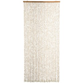 FlavorThings 52 Strands 36" x 79" Wood and Bamboo Beaded Curtain for Doorway Room Divider,Bamboo and Wooden Doorway Beads-Boho Bohemian Curtain(Beige)