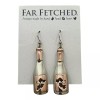 Far Fetched Wine Bottle Earrings Vine Design Cutout Sommelier Copper