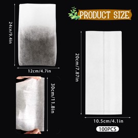 100pcs Grow Bags,Biodegradable Non-Woven Plant Nursery Bags Plant Fabric Seedling Pots Bags Plants Home Garden Supply (7.8 * 11.8)