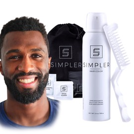 Simpler Men's Hair Color Kit - Full Gray Coverage - Natural Black & Beard Dye - Easy Application for 100% Gray Hair - Natural Black