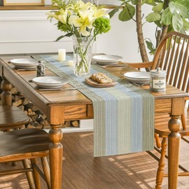 Modern Table Runner Gradient Green Blue Runner 40 x 180 cm Table Centre Kitchen Green Eucalyptus Elegant Table Runner Party Decorations for Weddings and All Celebrations