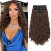 S-noilite 24" Clip in Hair Extensions 5PCS Loose Waves Wavy