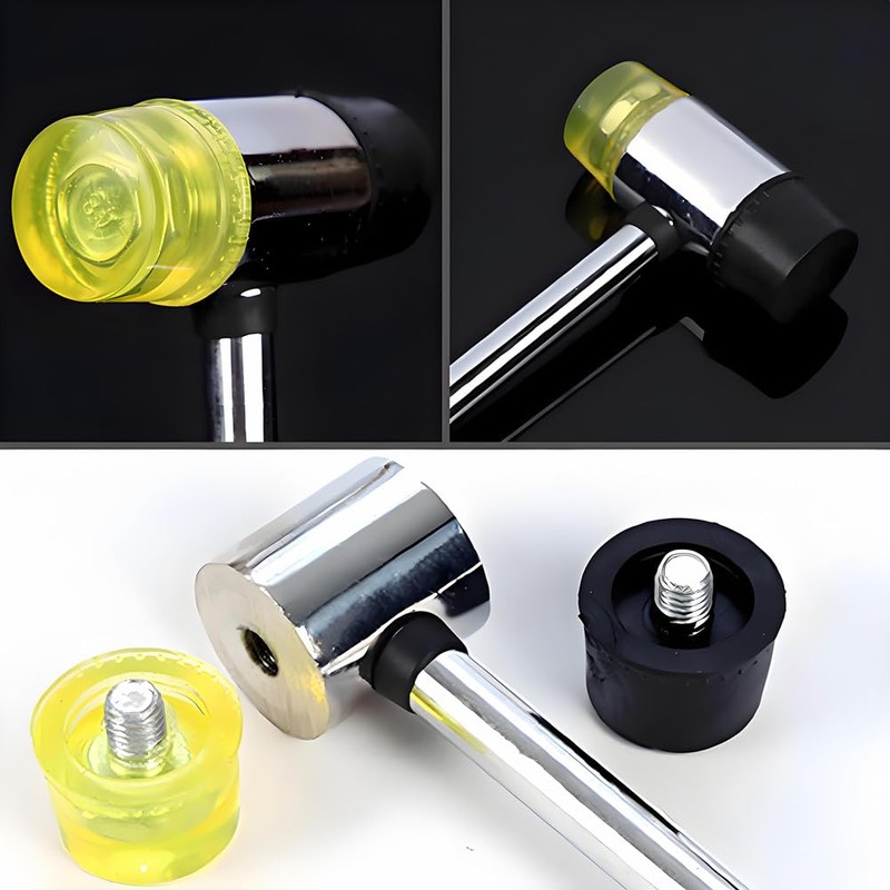 Gummihämmer Schonhammer – Doppelkopf Design mit Rutschfestem PVC Griff -