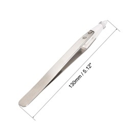 sourcing map Precision Ceramic Tweezers Non-Conductive Heat Resistant Anti-Static Straight Round Tweezer Silver Tone White for Pinching Coils