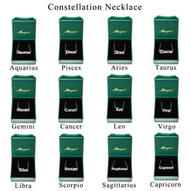 Minegreet Old English Zodiac Necklace for Women, Horoscope Birth Star Sign Letter Astrology Constellation Necklace Birthday Gift (Libra-Silver)