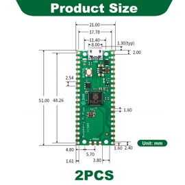 for aspberry Pi Pico 2 W Microcontroller Board Pre Soldered Color Coded Headers RP2350 Dual Core Cortex M33 RISC V 150MHz WiFi 4 BT5.2 4MB Flash 520KB SRAM Supports C C++ Python 1 Pack