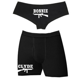 Southern Sisters Women's Bonnie Boyshorts Matching Underwear For Couples Black Med