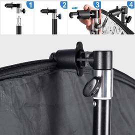 Studio Reflector Clip Clamp Holder Photography Photo Backgrounds Backdrops Circular Oval Reflector Disc Holding Clip, Mountable on Light Stand Tripod, for Photo and Video Studio