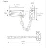 QCAA Solid Brass Chain Door Guard, with 9 Links Steel