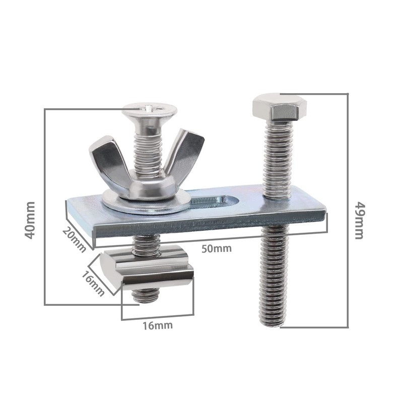 ECSiNG 8PCS T-Nut Compressor Clamps Kit Adjustable T-Track Mini Hold