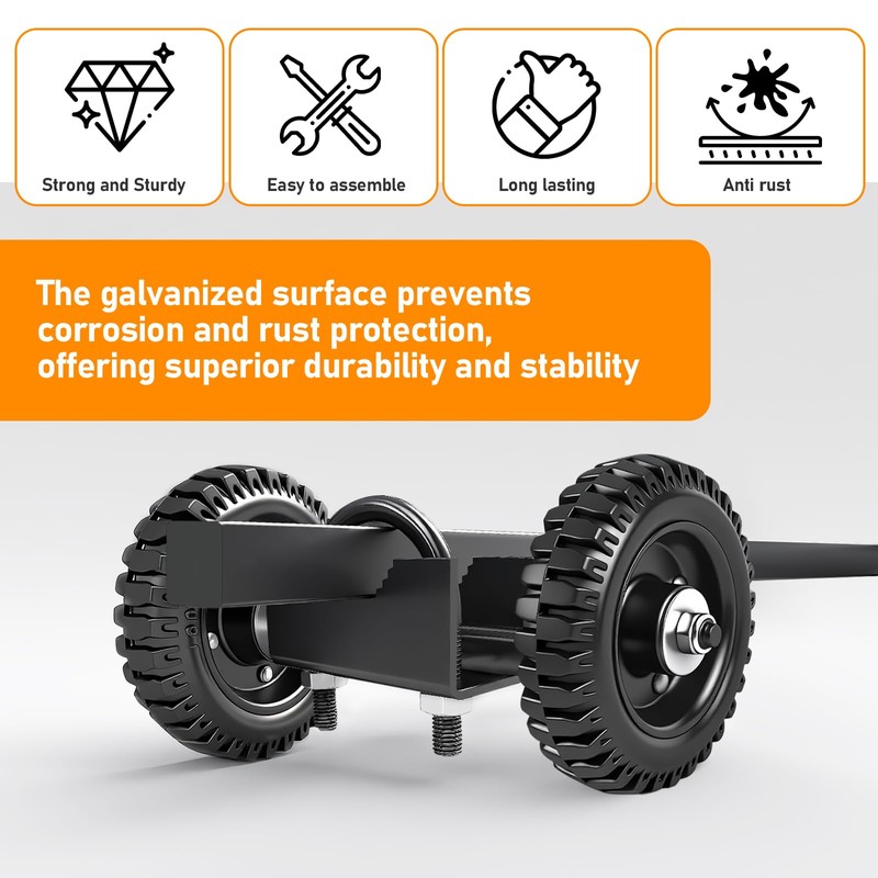 6" Rolling Gate Rubber Wheel Carrier – Heavy-Duty Wheel for