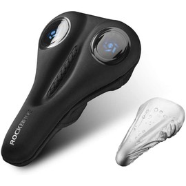 ROCKBROS Bicycle Saddle Cover Gel Saddle Cover Slim & Breathable Padded Saddle Cover Bicycle Seat Cover for MTB, Road Bike, E-Bike, Red/Blue (28 x 17 cm)