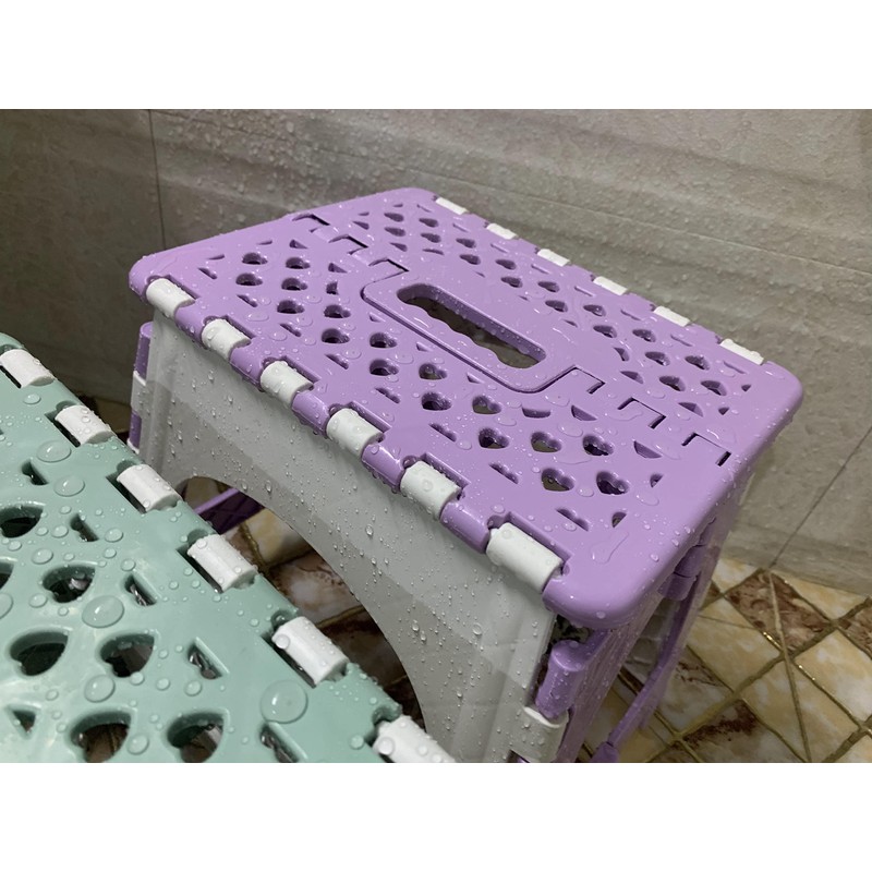 TRANOMOS Foldable Shower Stool for Shaving Legs, Purple Pedicure Foot