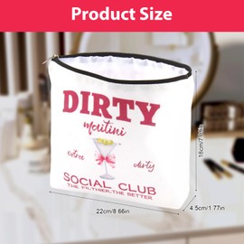 JFEHBFL Dirty Martini Gift Dirty Martini Social Club Makeup Bag for Women Alcohol Lovers Martini Gifts for Bachelor Bachelorette Birthday Party